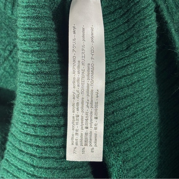 Zara Green Turtleneck Sweater with Ribbed Details Sm Academia Pullover Fall - Picture 11 of 12